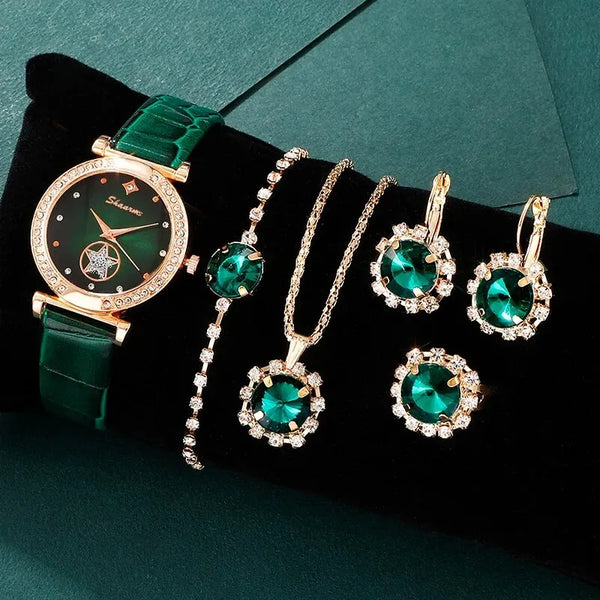 6PCS Luxury Quartz Watch Set